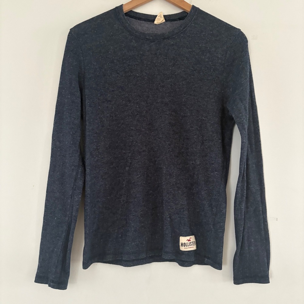 Y2K Hollister‎ Mens Long Sleeve Knit Thermal Shirt Small Lightweight Preppy Slim